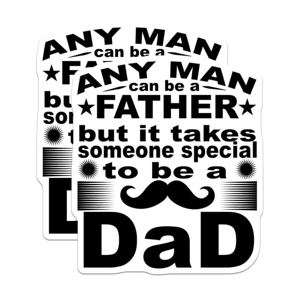 (2 Pack) Special Dad Stickers - Fatherhood Quote - Paternal Love Saying - Dad Appreciation Emblem - Male Parent Decal - 5" On Longest Side - Sticks to Smooth Flat Surfaces - Made in USA - BMCS24525