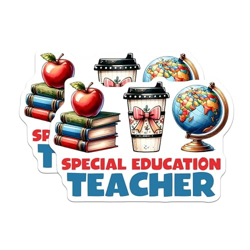 (2 Pack) Special Education Teacher Magnets - Teacher Appreciation - Classroom Decor - Education Theme - 5" On Longest Side - for Cars, Fridges, Toolboxes - Made in USA - MAG8034