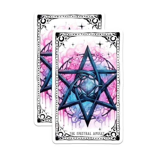 (2 Pack) Spectral Amulet Magnets - Pentagram Mystical Art - Fantasy Gothic Witchcraft Magnets - 5" On Longest Side - for Cars, Refrigerators, Toolboxes, Lockers - Made in USA MAG3593