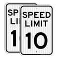 thumbnail image 1 of (2 Pack) Speed Limit 10 MPH Sign, 16 x 12 Inches Engineer Grade Reflective Sheeting, Rust Free Aluminum, Weather Resistant, Waterproof, Durable Ink, Easy to Mount, 1 of 5