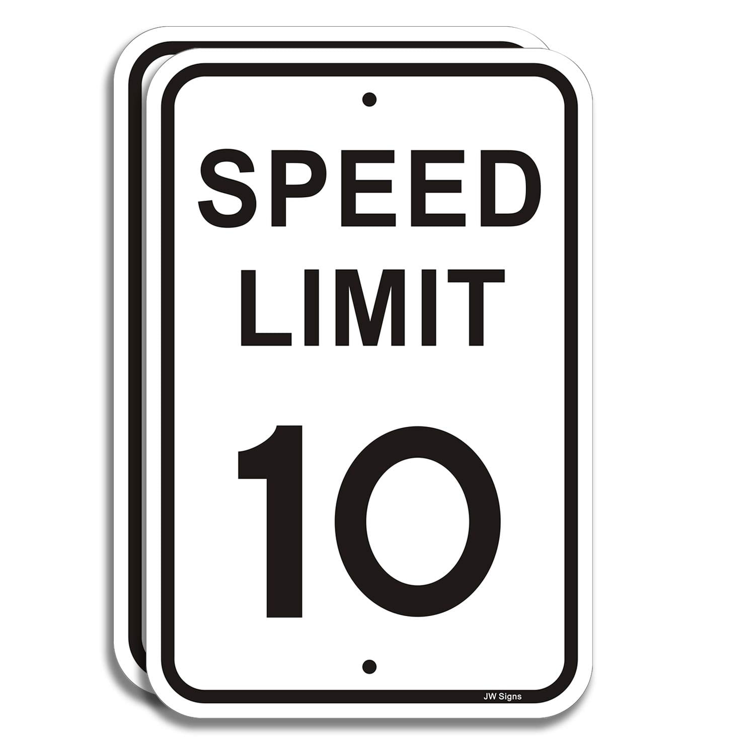 2-Pack Speed Limit 10 MPH Sign Slow Down Traffic Sign 12"x16" Rust Free ...