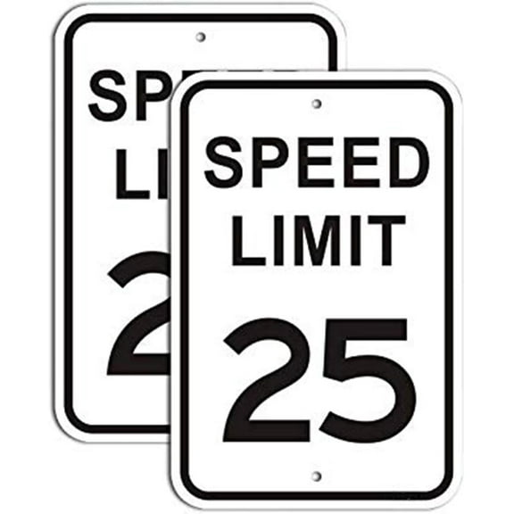 2 Pack Speed Limit 10 MPH Signs - 12"x18"Slow Down Traffic Sign - UV Printed Engineer Grade Reflective Metal Outdoor Traffic Signs for Neighbourhoods, Driveways Yard and School