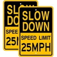 thumbnail image 1 of (2 Pack) Speed Limit 25 MPH Sign-12"x16"Slow Down Traffic Sign - UV Printed Engineer Grade Reflective Metal,Rust Free Aluminum,Weather Resistant,Waterproof, 1 of 5