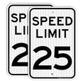 thumbnail image 1 of (2 Pack) Speed Limit 25 MPH Sign, Slow Down Sign, Traffic Sign,18 x 12 Inches Engineer Grade Reflective Sheeting, Rust Free Aluminum, Weather Resistant, Waterproof, Durable Ink, Easy to Mount, 1 of 6
