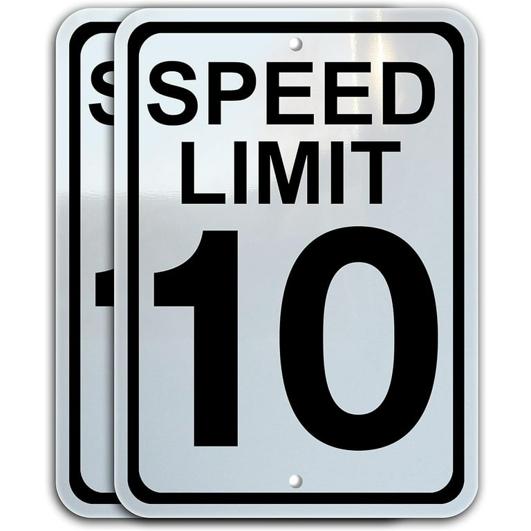 2 Pack Speed Limit 30 Signs Rust Free Aluminum Waterproof Easy to Mount Holes Provided. Encourages Vehicles to Slow down and to Reduce KM H