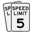 thumbnail image 1 of (2 Pack) Speed Limit 5 MPH Sign, 16 x 12 Inches Engineer Grade Reflective Sheeting, Rust Free Aluminum, Weather Resistant, Waterproof, Durable Ink, Easy to Mount, 1 of 5