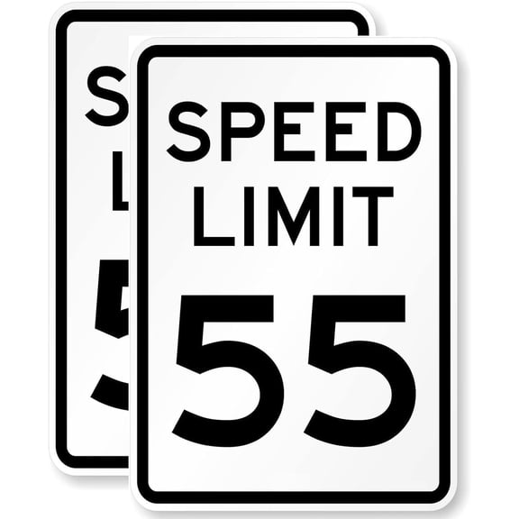 2 Pack Speed Limit 5 MPH Signs - 12"x18"Slow Down Traffic Sign - UV Printed Engineer Grade Reflective Metal Outdoor Traffic Signs for Neighbourhoods, Driveways Yard and School