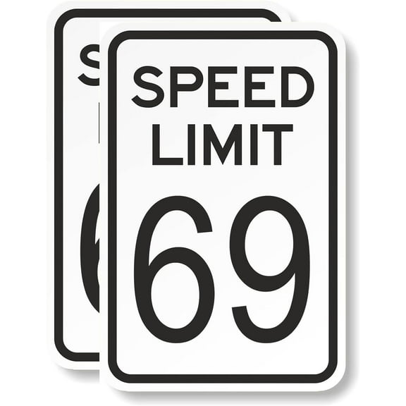 2 Pack Speed Limit 5 MPH Signs - 12"x18"Slow Down Traffic Sign - UV Printed Engineer Grade Reflective Metal Outdoor Traffic Signs for Neighbourhoods, Driveways Yard and School