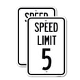 thumbnail image 1 of (2 Pack) Speed Regulation Sign Speed Limit 5 Mph | 12" X 18" Heavy-Gauge Aluminum Sign | Rust Free Aluminum, Weather Resistant, Waterproof, Fade Resistant, 2 Pre-drilled Holes, 1 of 4