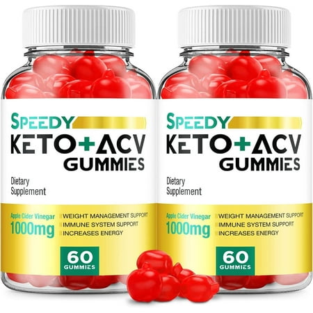2 Pack Speedy Keto ACV Gummies Speedy ACV Advanced Keto Formula Plus Apple Cider Vinegar Keto Gummies Dietary Supplement B12 Beet Root Juice Men Women 120 Gummies