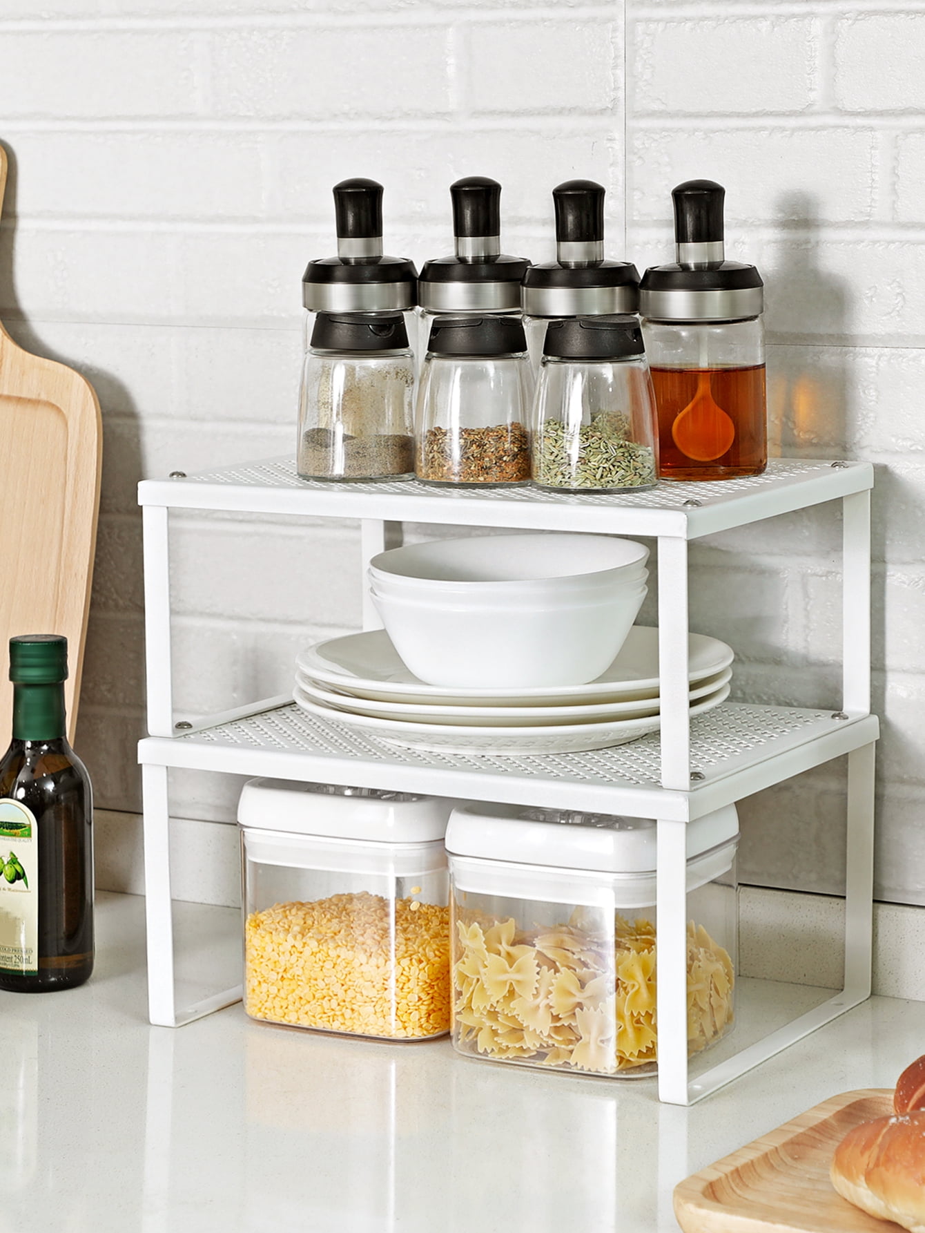 2 Pack Spice Rack, Cabinet Shelf Organizers, Shelf Organizer ...
