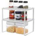 thumbnail image 1 of 2 Pack Spice Rack, Cabinet Shelf Organizers, Shelf Organizer, Countertop Organizer, Shelf Riser, Stackable, Expandable, Metal, Kitchen Counter Shelves, 1 of 8