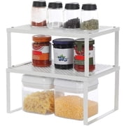 2 Pack Spice Rack, Cabinet Shelf Organizers, Shelf Organizer, Countertop Organizer, Shelf Riser, Stackable, Expandable, Metal, Kitchen Counter Shelves
