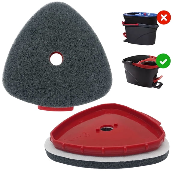 Home Times 2 Pack Spin Mop Scrub Brush Head Compatible with Ocedar EasyWring | Thickened Sponge Scouring Pad for Tub, Tile, Wall, Floor, Kitchen