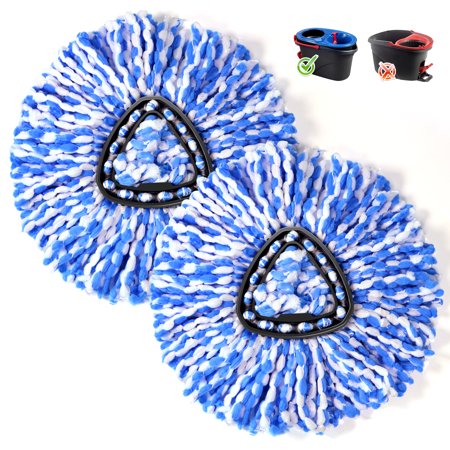 2 Pack Spin mop Refill, Spin mop Replacement Head - Fully Compatible with The EasyWring System 2 Tank System, Microfiber Spin Mop Refill(2 Pack)