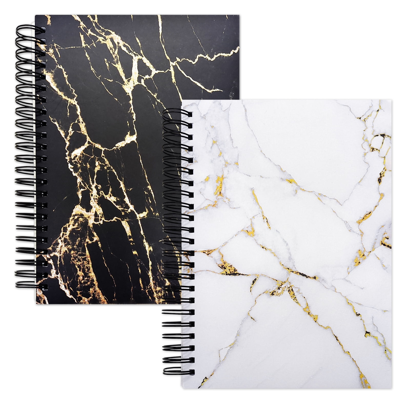 2 Pack Writing Spiral Notebook, Marble Design Journal, College Ruled