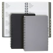 Juvale Password Book with Alphabetical Tabs - 5 x 7 in, 2-Pack, Gray & Black, 80 Lined Pages, Spiral-Bound, Plastic Cover - Password Notebook & Log Book for Username & Login Management