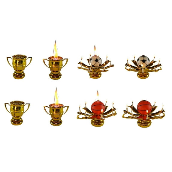 2 Pack Sport Ball Trophy Birthday Exciting Candle (Basketball and Soccer)
