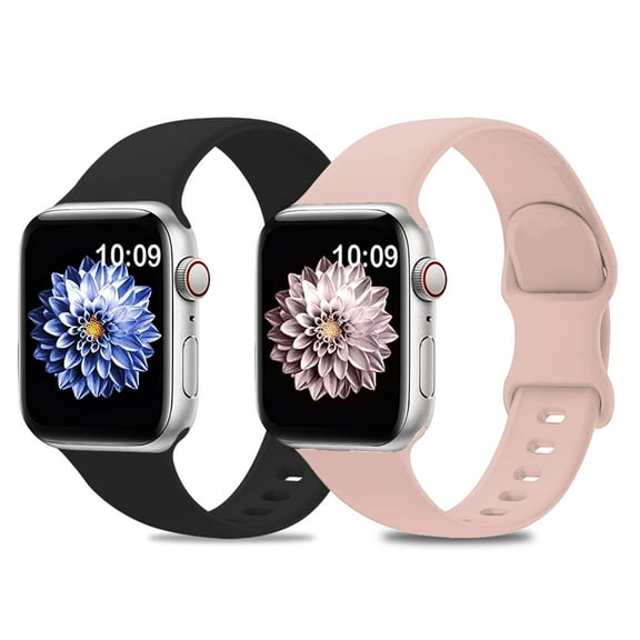 Charlore 2 Pack Sport Soft Silicone Waterproof Strap, Compatible with Apple Watch 38mm 40mm 41mm