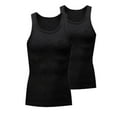 thumbnail image 1 of 2 Pack Sport Gym Tank Tees Compression Body Shaper Sleeveless Vest Shirts Stretchy Basketball Workout Tops, 1 of 4