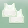 thumbnail image 1 of 2 Pack Sports Bra for Girls, Cotton Training Crop Bras with Adjustable Strap Seamless Sports Underwear, Teenage Girls Crop Top for 10-16 Years Green 10-11 Years, 1 of 6