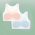 thumbnail image 1 of 2 Pack Sports Bra for Girls, Cotton Training Crop Bras with Adjustable Strap Seamless Sports Underwear, Teenage Girls Crop Top for 10-16 Years Light Blue 10-11 Years, 1 of 6