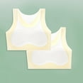 thumbnail image 1 of 2 Pack Sports Bra for Girls, Cotton Training Crop Bras with Adjustable Strap Seamless Sports Underwear, Teenage Girls Crop Top for 10-16 Years Yellow 7-9 Years, 1 of 6