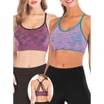 thumbnail image 1 of 2 Pack Sports Bra for Women, Crisscross Back Yoga Bras Tops Removable Pads Sexy Yoga Bras Comfort Sports Bras Medium Support Sports Bras, 1 of 7