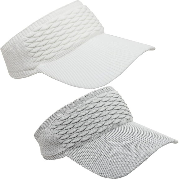2 Pack Sports Knitted Sun Visor Hat for Women Men Adjustable Knitting Wide Brim Visors Hats Outdoor Golf Beach Cap