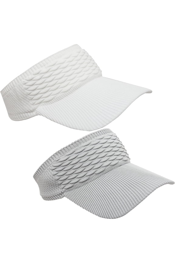 2 Pack Sports Knitted Sun Visor Hat for Women Men Adjustable Knitting Wide Brim Visors Hats Outdoor Golf Beach Cap