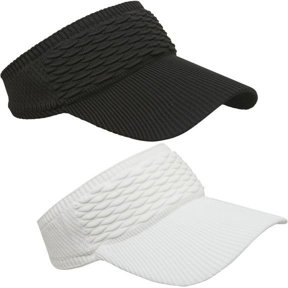 2 Pack Sports Knitted Sun Visor Hat for Women Men Adjustable Knitting Wide Brim Visors Hats Outdoor Golf Beach Cap
