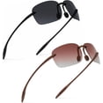 thumbnail image 1 of 2 Pack Sports Polarized Sunglasses for Men Women, Rimless Frame Lightweight Sun Glasses with UV Protection for Driving Fishing Golf Running Surf, 1 of 7