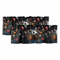 2 Pack Sports Theme Valance for Window Football Basketball Baseball Rugby Kitchen Valance Rod Pocket Short Curtain Topper Decorative Window Treatment for Living Room Bedroom 54"x18"