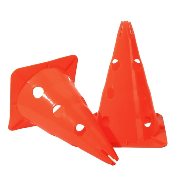 2 Pack Sports Training Cones Plastic Marker Training Cones for Skate, Soccer, Football, Assorted Colors, 12 Inch