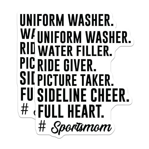 (2 Pack) Sportsmom Quotes Magnets - Inspirational Sports Magnets - Funny Mom Quotes Magnets for Fridge - 5" On Longest Side - for Cars, Refrigerators, Toolboxes, Lockers - Made in USA BMCS3074