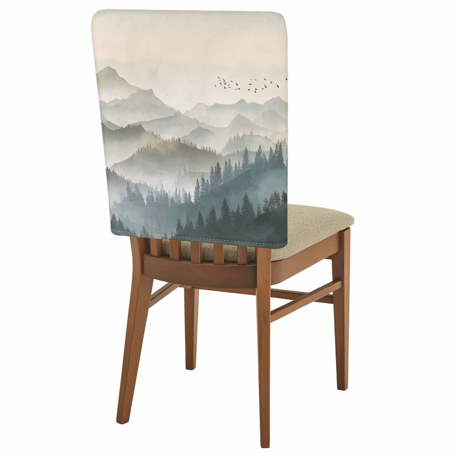 2 Pack Spring Mountains Chair Back Covers Water Ink Painting Forest 2-pack-spring-mountains-chair-back-covers-water-ink-painting-forest