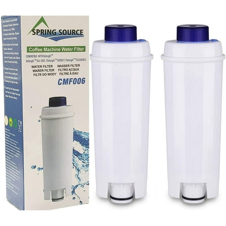 2-Pack Spring Source Coffee Espresso Machine Water Filter Replacement For DeLonghi DLS002, DLS C002, SER3017, 551329811, ESAM, ECAM, ETAM Series