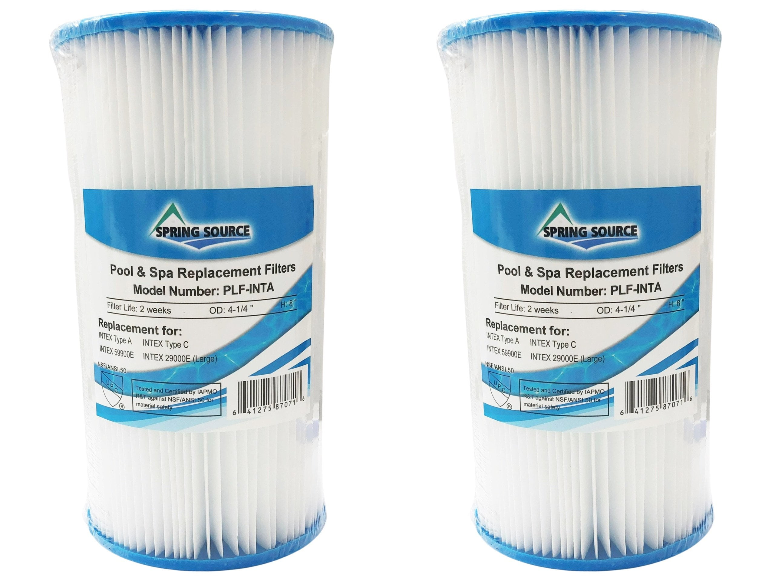 2Pack Spring Source Replacement Filter for Type A or C, Compatible