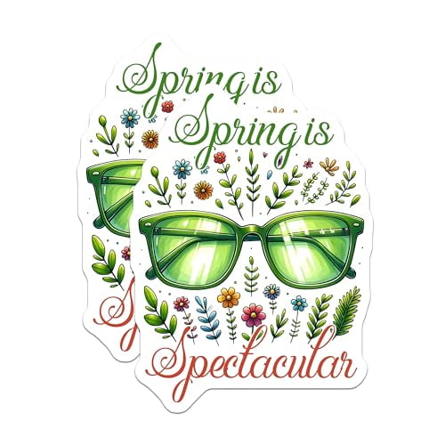 (2 Pack) Spring is Spectacular Magnets - Floral Design - Seasonal Sunshine Decor - 5" On Longest Side - for Cars, Fridges, Toolboxes - Made in USA - MAG8081