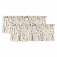 thumbnail image 1 of 2 Pack Spring Summer Flower Valance for Window Eucalyptus Leaves Countryside Retro Kitchen Valance Rod Pocket Short Curtain Topper Decorative Window Treatment for Living Room Bedroom 42"x18", 1 of 9