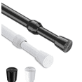 thumbnail image 1 of 2 Pack Spring Tension Curtain Rod 16-28 inch,Adjustable Spring Rod Extendable Tension Rod for Kitchen, Bathroom, Window, Bookshelf, Closet(Black and White), 1 of 8