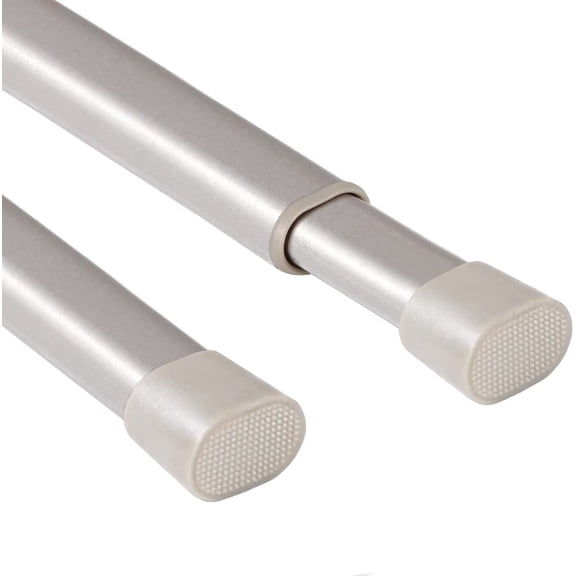 2 Pack Spring Tension Curtain Rods 36-60 Inch Lightweight Tensions Rods Securely in Place, Easy to use/Install for Kitchen/Bathroom/Wardrobe, Durable Sturdy Rods, Nickel