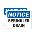 thumbnail image 1 of (2 Pack) Sprinkler Drain OSHA Notice Sign 18 Inch X 12 Inch Indoor / Outdoor Rust-Free Aluminum Metal Signs for Workplace, Workshop, and Construction Site, Made in the USA, 1 of 8