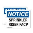 thumbnail image 1 of (2 Pack) Sprinkler Riser Facp OSHA Notice Sign 10 Inch X 7 Inch Plastic Sign, Weather Resistant, UV Protected for Workplace, Business, and Construction Site, Made in the USA, 1 of 8