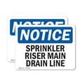 thumbnail image 1 of (2 Pack) Sprinkler Riser Main Drain Line OSHA Notice Sign 7 Inch X 5 Inch Vinyl Label Decal Sticker Weather Resistant, UV Protected for Workplace, Business, and Construction Site, Made, 1 of 7