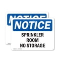 thumbnail image 1 of (2 Pack) Sprinkler Room No Storage OSHA Notice Sign 7 Inch X 5 Inch Vinyl Label Decal Sticker Weather Resistant, UV Protected for Workplace, Business, and Construction Site, Made in the, 1 of 7