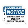 thumbnail image 1 of (2 Pack) Sprinkler System Backflow Preventer Drains OSHA Notice Sign, 1 of 7
