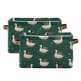 thumbnail image 1 of 2-Pack Square Closet Organizers with Handles Open Basket Bins White Goose Carrying Christmas Gift Storage Basket for Home Office, 1 of 7