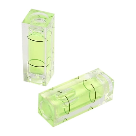 2 Pack Square Level Bubble, Horizontal Acrylic Inclinometer for Precision Measuring, Ceiling Hanging Picture Layout Tools, Green and Blue, 29x10x10mm(Green)
