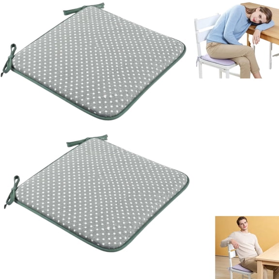 2-Pack Square Seat Cushions, 15x15 Inch Outdoor Seat Cushion with Ties – Water Resistant Polyester Patio Cushions for Bistro Chairs, Garden Furniture, Thick Foam Padding for Kitchen